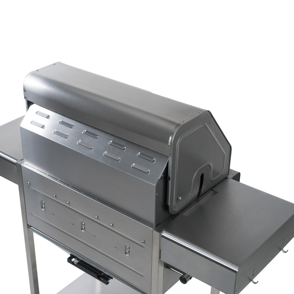 Der Grilldeckel ist doppelwandig