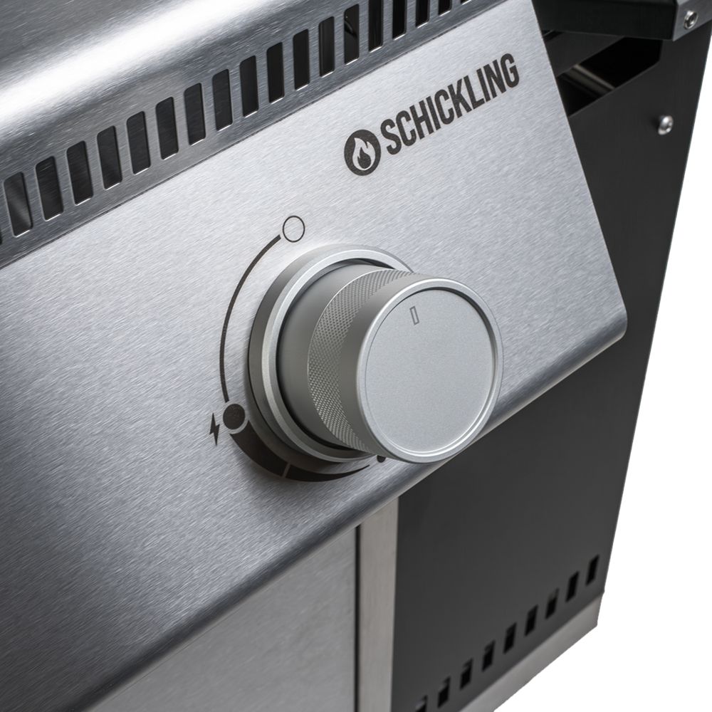 Drehknopf am Grill montiert (seitlich)