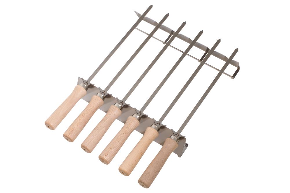 Grillspieße und Spießhalter aus Edelstahl im Set