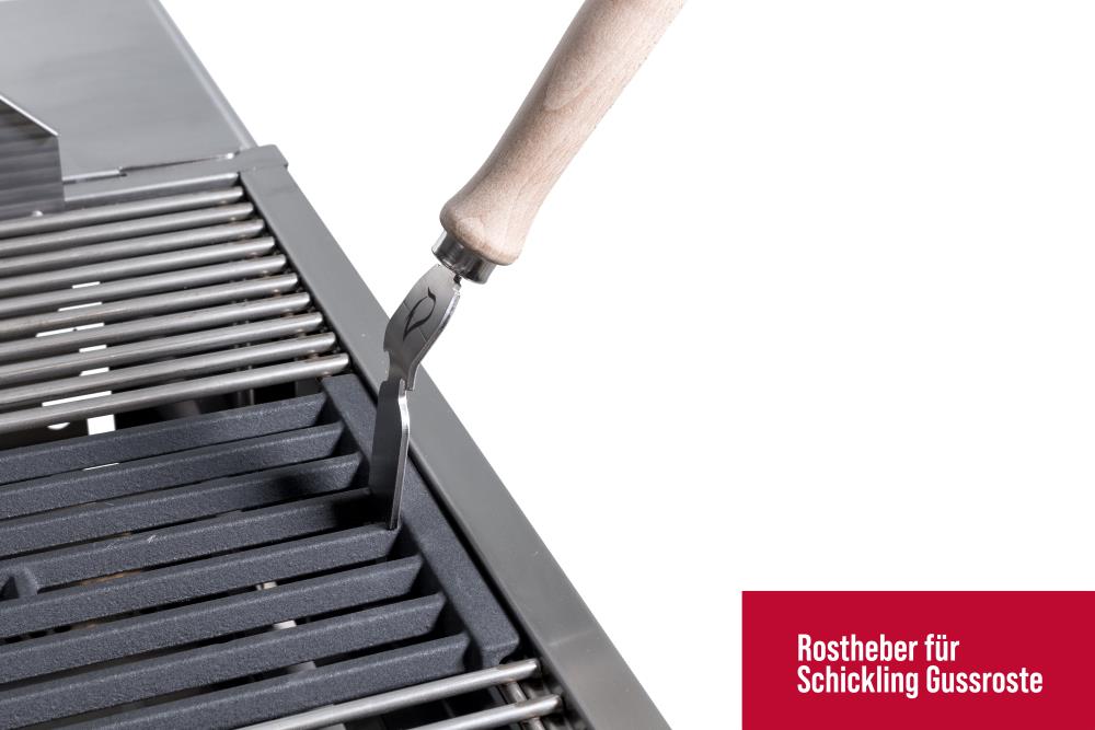 Der Rostheber hebt auch Gussroste