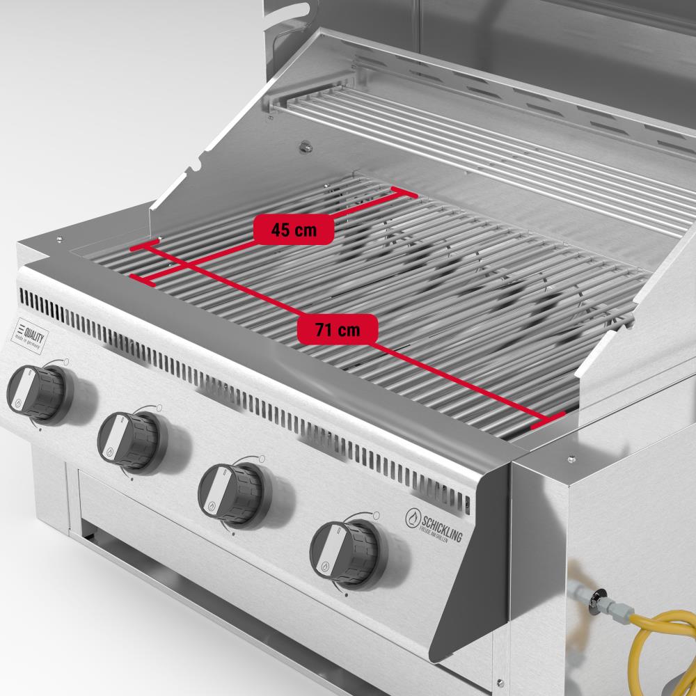 Grillfläche Einbau Gasgrill Hermann XL - Deluxe: 71 x 45 cm