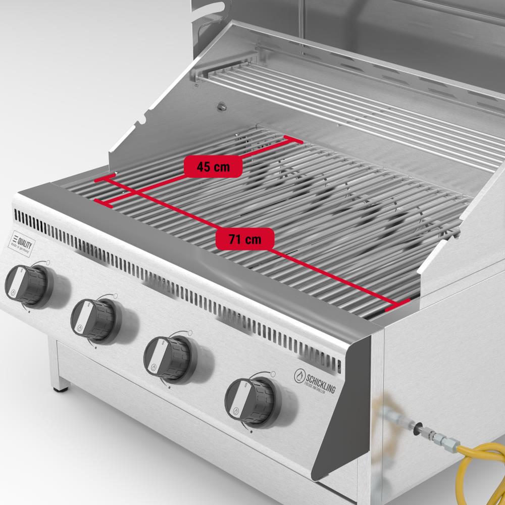 Grillfläche Einbau Gasgrills Hermann XL - Classic: 71 x 45 cm