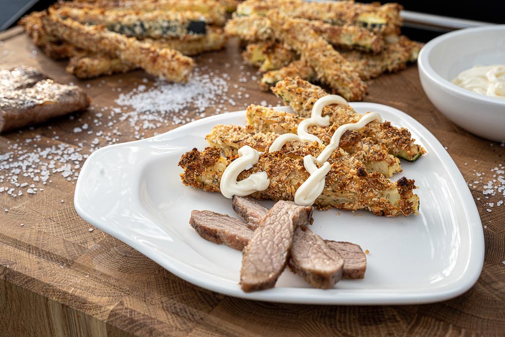 Zucchini Pommes an Iberico Secreto