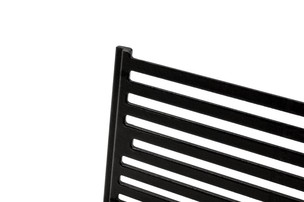 Eine Roststrebe ist 1,2 cm breit. Abstand zwischen den Streben: 1,5 cm