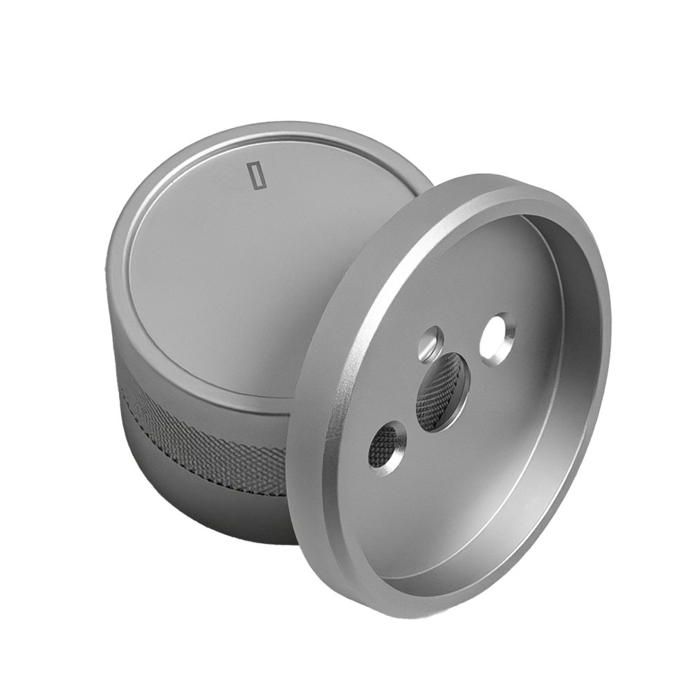 Drehknopf aus Aluminium mit Unterschale