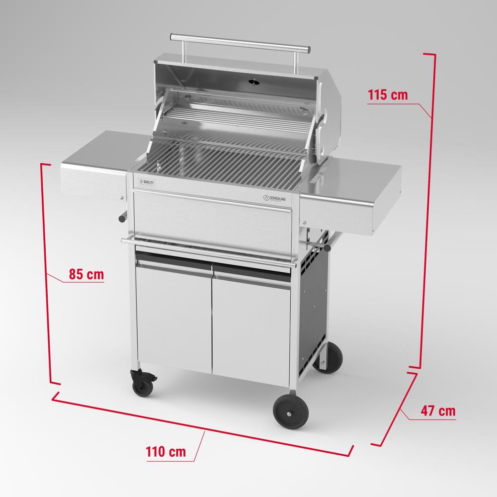 Abmessungen Holzkohlegrill Willy L - Deluxe