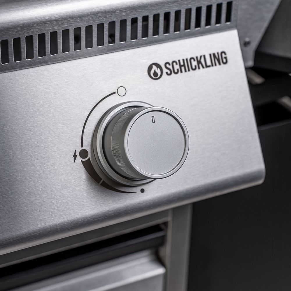 Drehknopf am Grill montiert