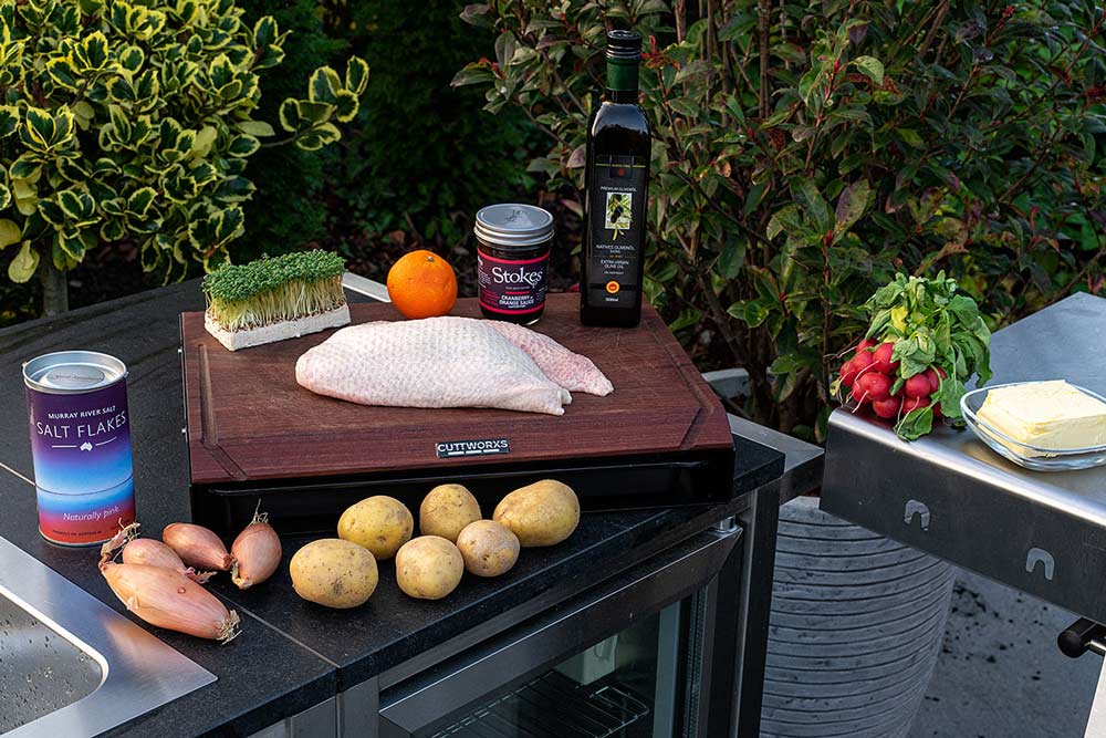 Entenbrust an Kartoffelpüree mit Cranberry-Orange-Sauce