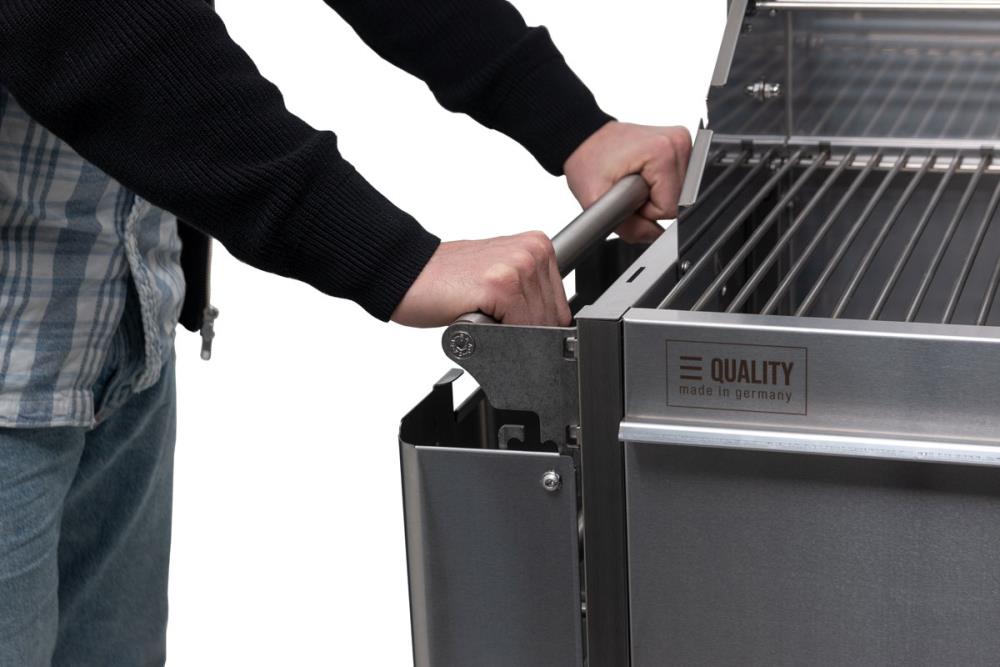 Der Griff ist perfekt zum Verschieben des Grills