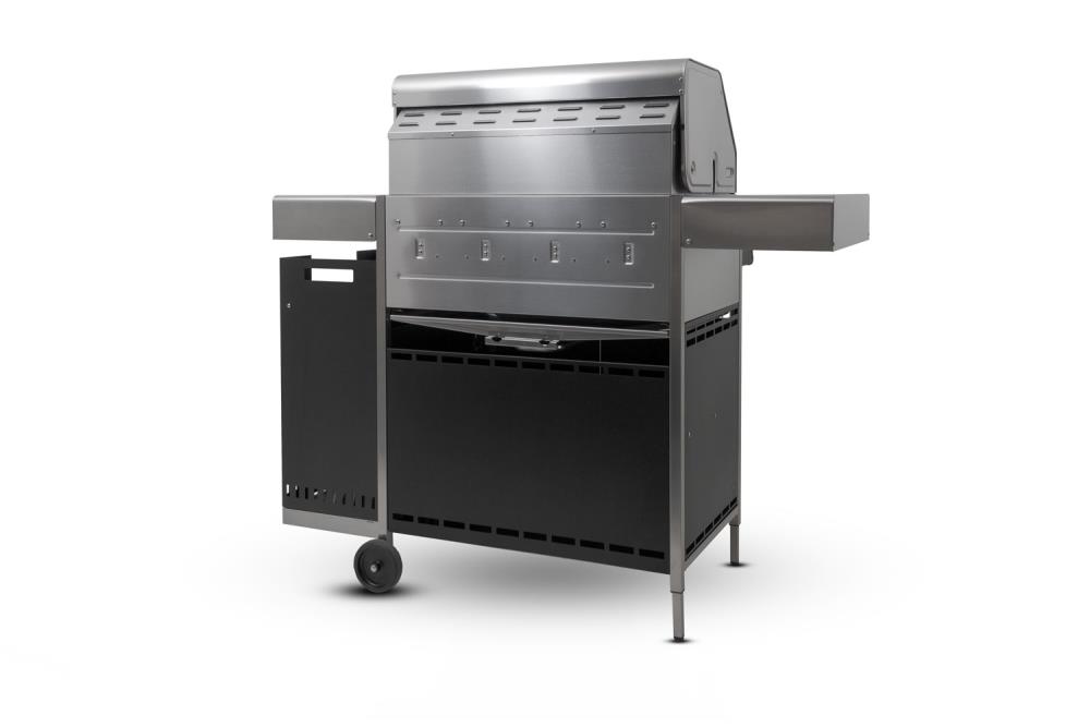 Angebaute Gasflaschenhalterung am Hermann XL  Rückansicht