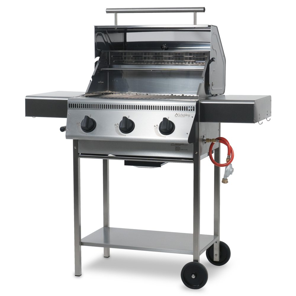 Grilldeckel aufgeklappt