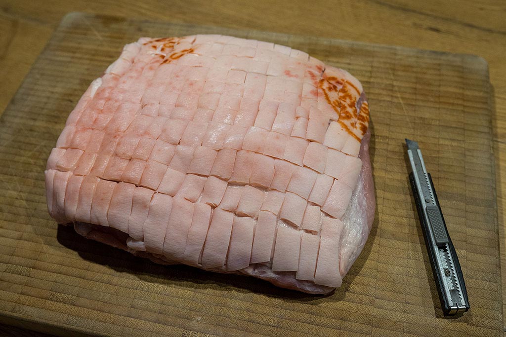 Iberico Karree von Fett befreien