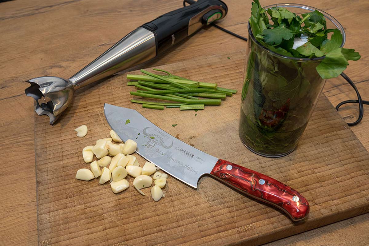 Zubereitung der grünen Mojo Sauce