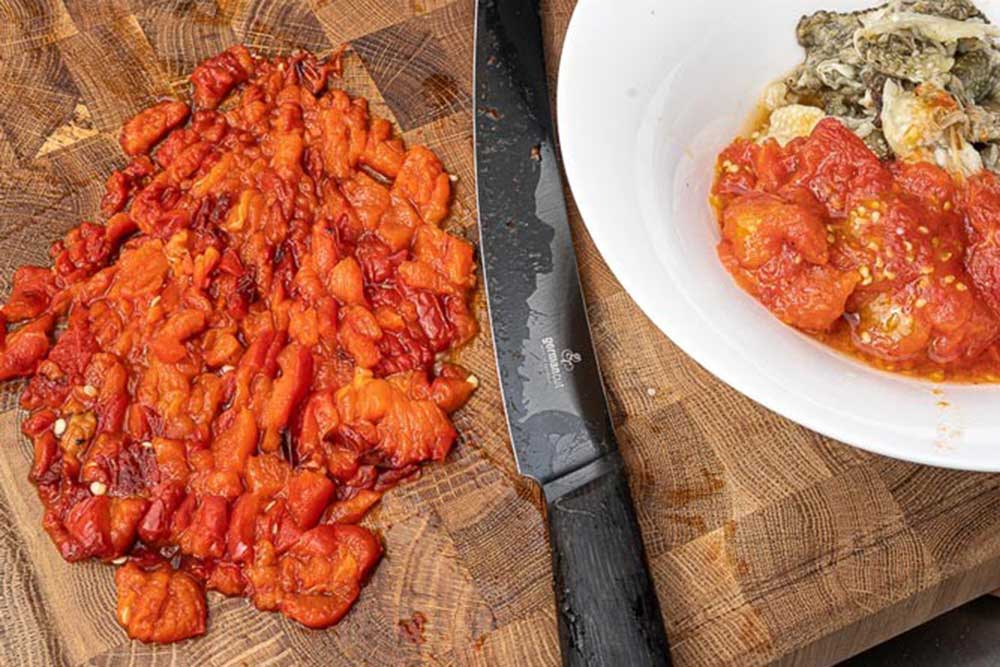 Fruchtfleisch quetschen