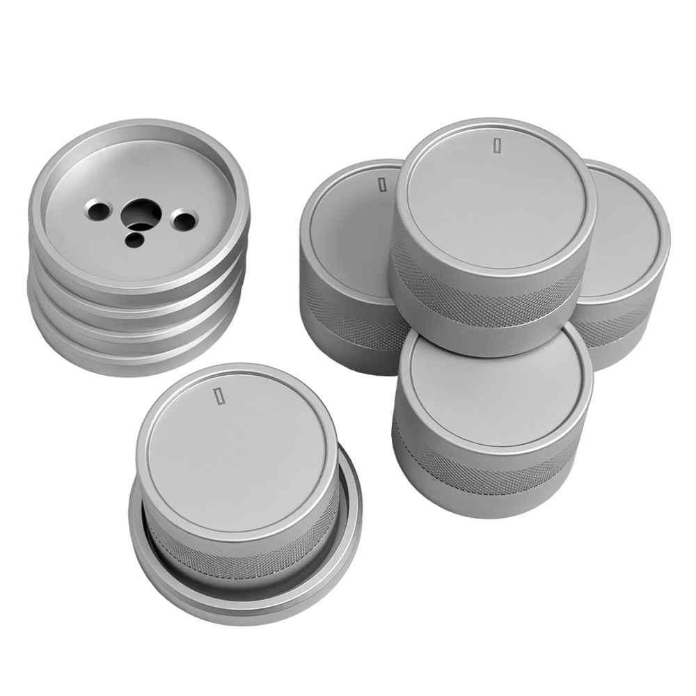 5 Drehknöpfe und 5 Unterschalen