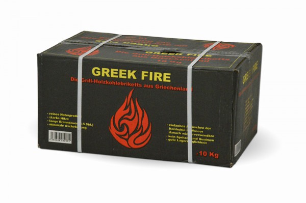 Greek Fire Holzkohlebriketts im 10 Kg Karton