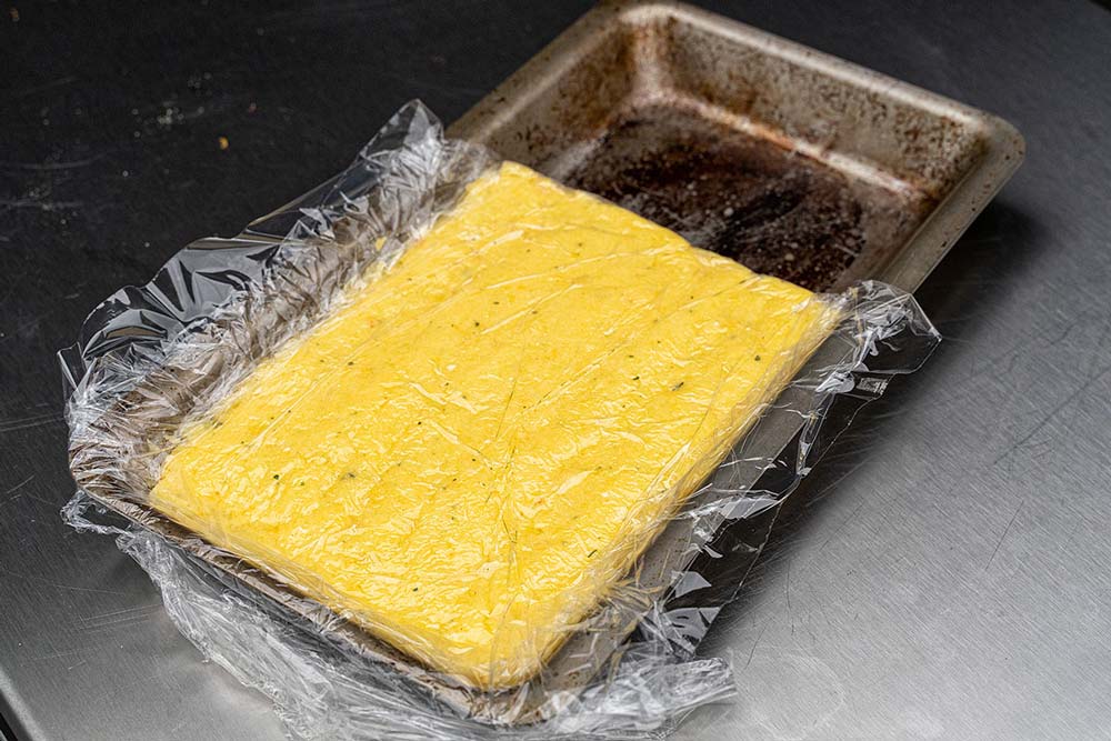 Polenta Masse einfüllen