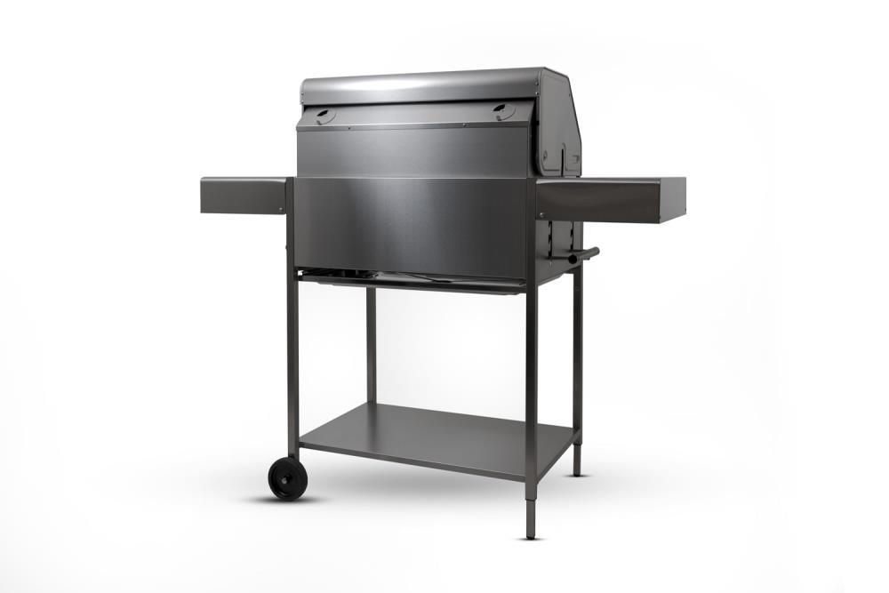 Der Holzkohlegrill Walter XL mitn Deckel in der Rückansicht
