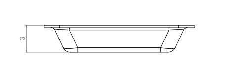 Die Höhe der Grillschale beträgt 3 cm