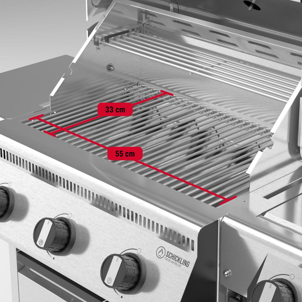 Die Grillfläche des Henry L - Pro ist 55 x 33 cm