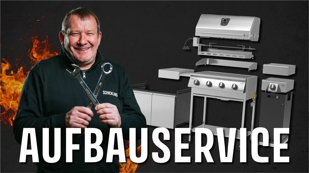 Aufbauservice von Schickling. Für 10 % des Kaufpreises bauen wir deinen Grill oder Grilltisch auf.