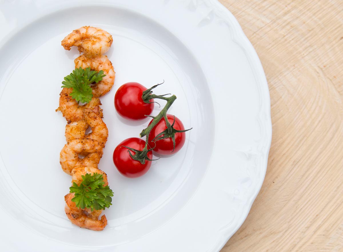 Garnelen in Honig-Senf-Sauce