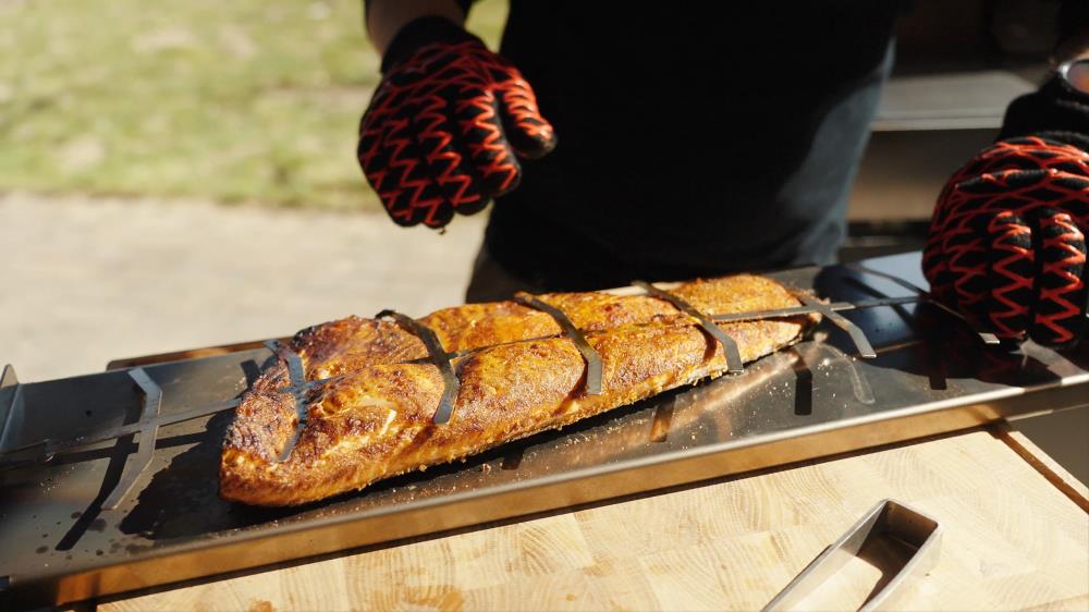 Flammlachsbrett XL  – tolles Ergebnis