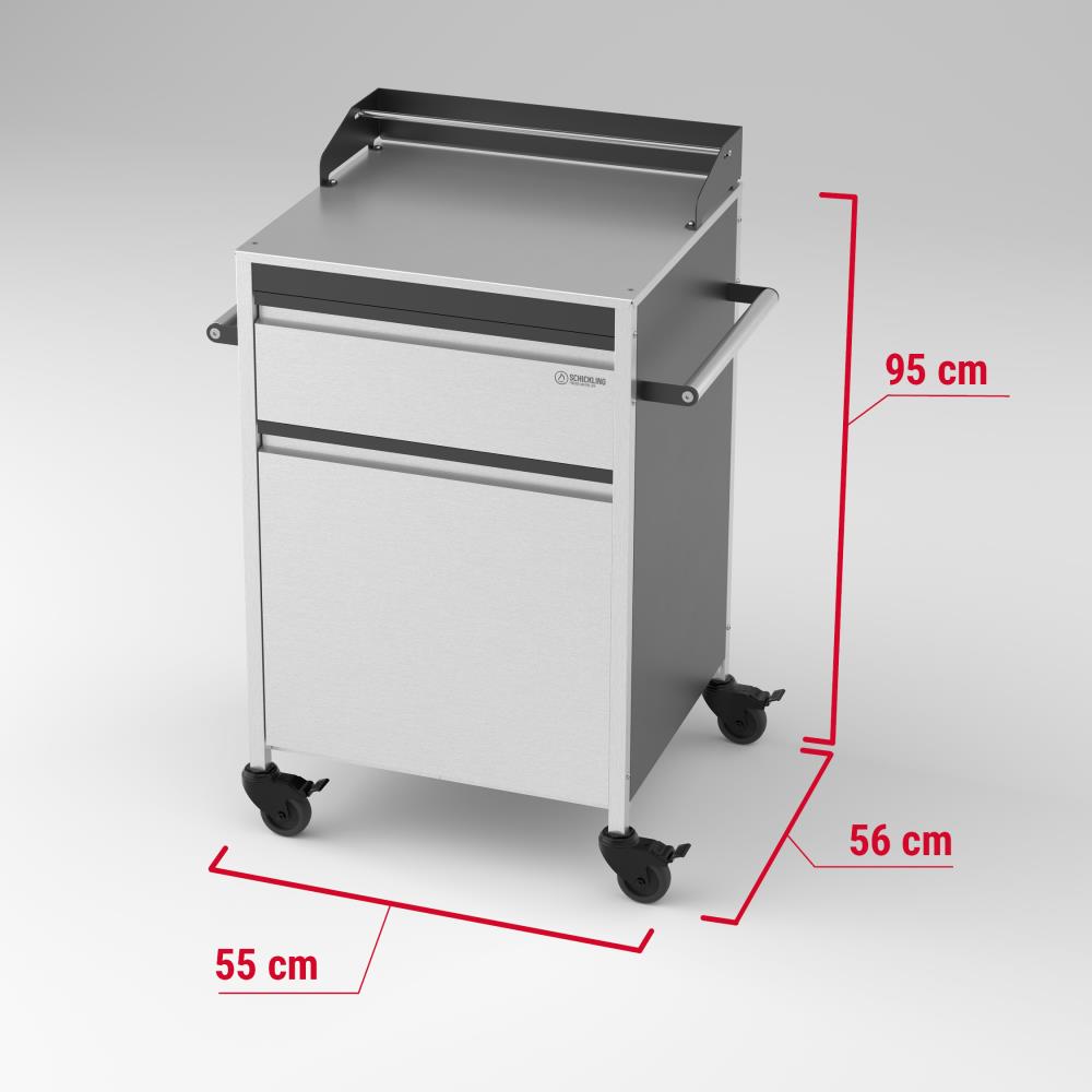 Der Small Buddy hat folgende Maße: 55 cm breit, 56 cm tief, 95 cm hoch