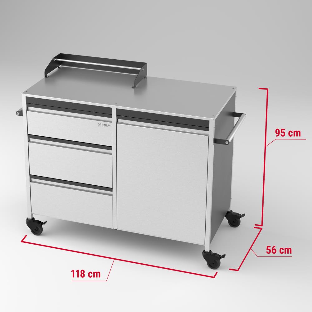 Der Big Buddy ist 118 cm breit, 56 cm tief und 95 cm hoch