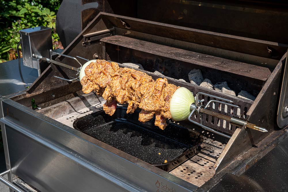 Drehspieß drehen lassen