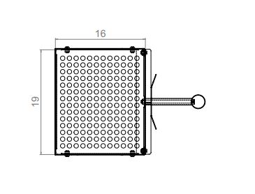 Tiefe des Anzündkamins: 16 cm