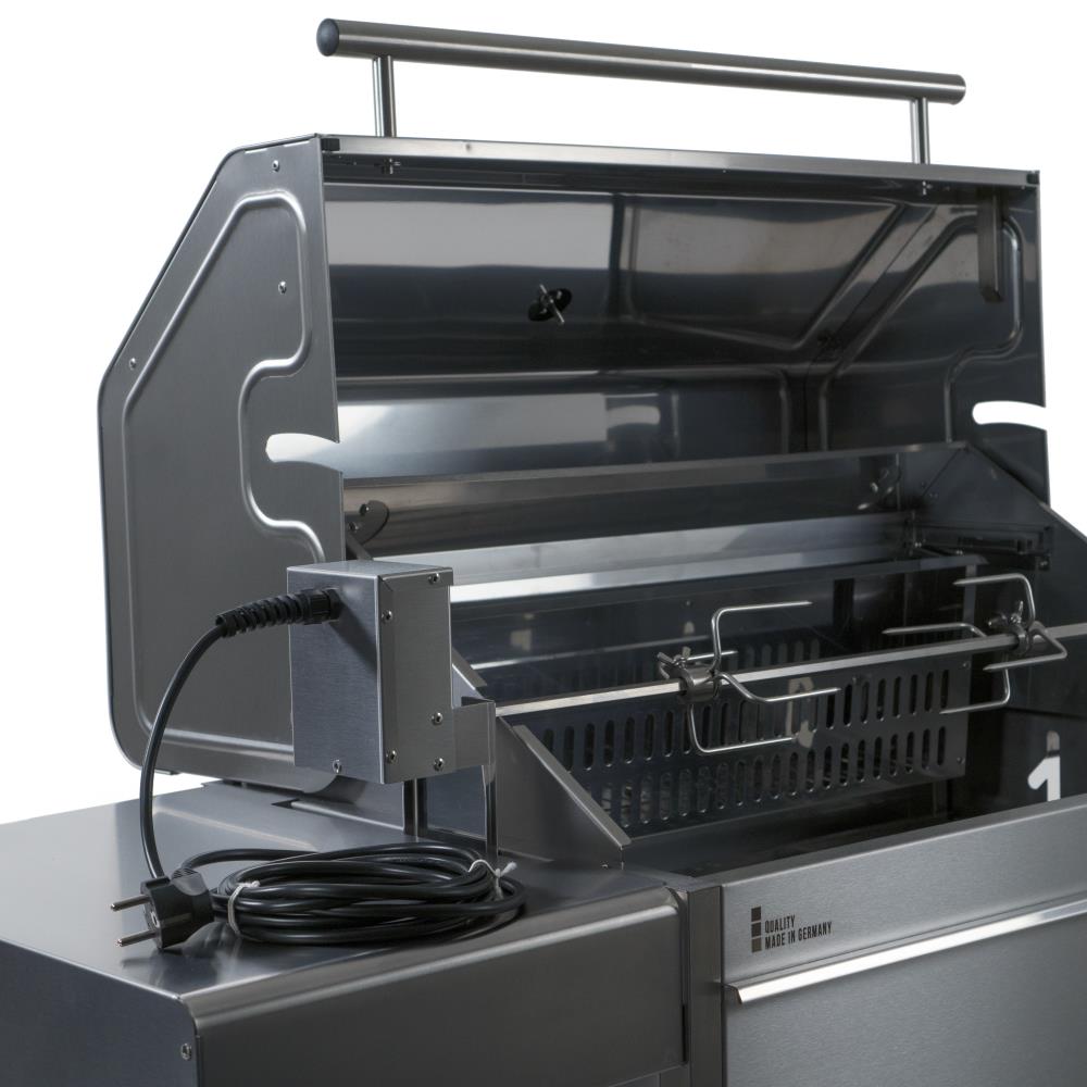 Der Motor ist am Grill befestigt