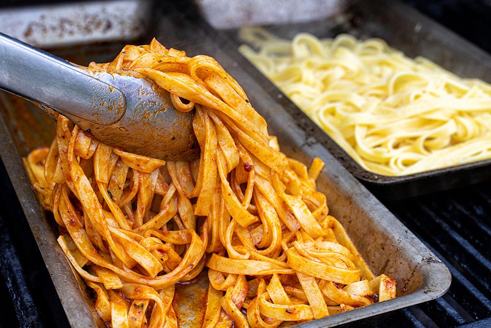 Pasta in der Grillschale L