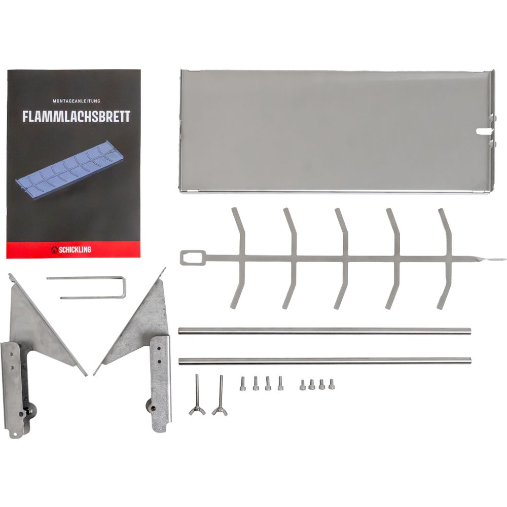 Der Zusammenbau des Flammlachsbrettes ist ganz einfach