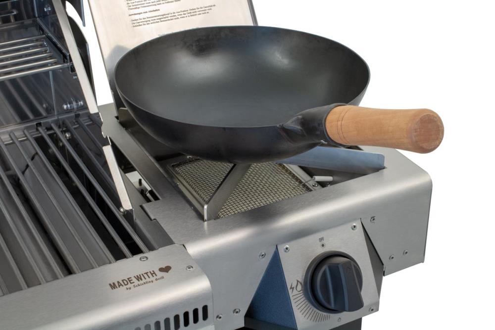 Mit dem Aufsatz lässt sich auch ein Wok nutzen